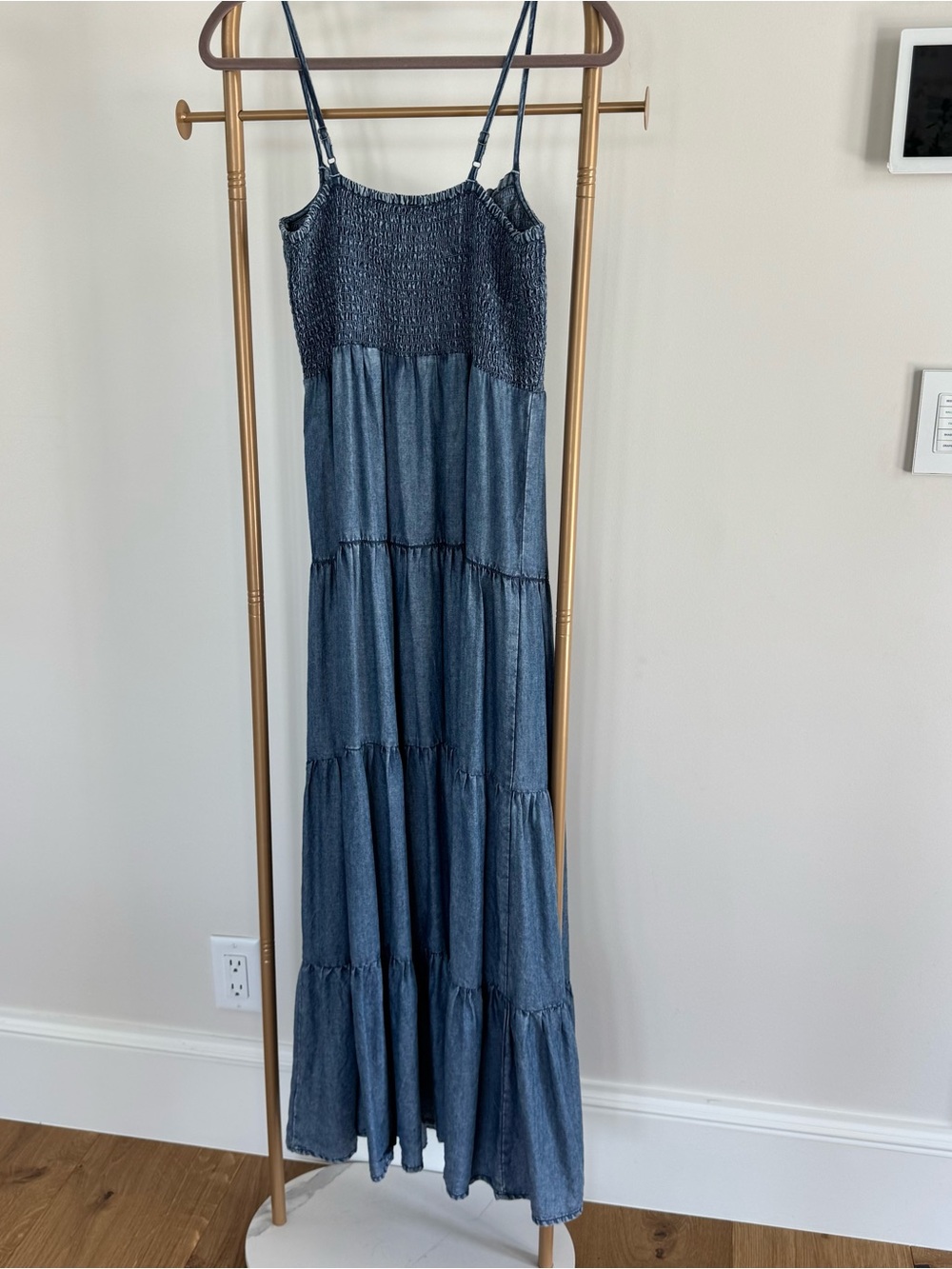 Z Supply Dark Blue Smocked Top Maxi Dress - Picture 5 of 6